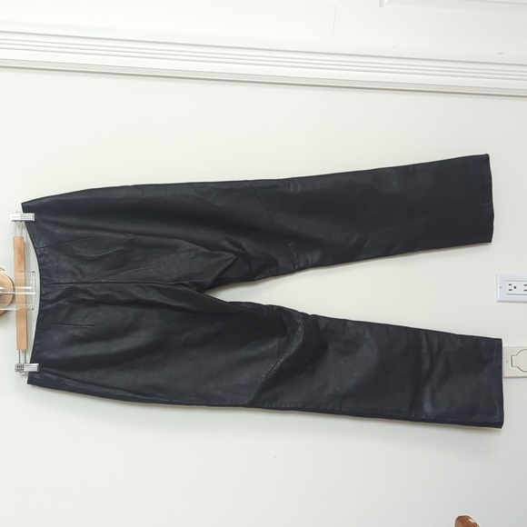 MARGARET GODFREY Black Leather Pants Size 12 - Picture 4 of 6